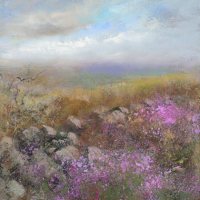 Misty light settles across the hills as I walk to Gwithian by Amanda Hoskin