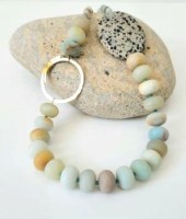 MJ058 Amazonite, dalmation jasper, recycled silver by Melissa James
