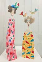 Hats and birds (pink) by Lynn Muir