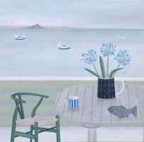 Agapanthus and fishing boat heading out by Gemma Pearce