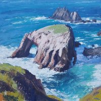 Light on Enys Dodnan, Lands End by Mike Hindle