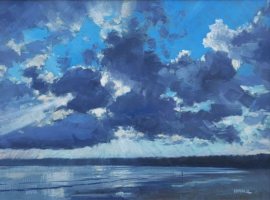 Sun behind the clouds, Mounts Bay by Mike Hindle