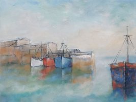 Fishing craft, high water by Michael Praed