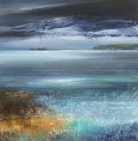 Winter light over Godrevy Lighthouse by Amanda Hoskin