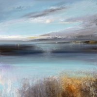 Evening Lights of Penzance from Marazion by Amanda Hoskin