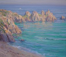 Last Sunlight on Logan's Rock by Mark Preston