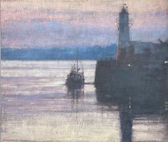Dawn, Newlyn Harbour, returning by Benjamin Warner
