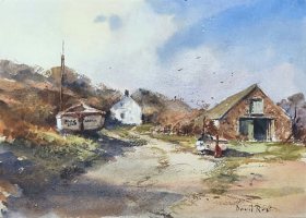 Resting boats, Penberth Cove by David Rust