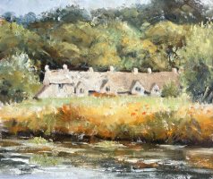 Cottages on the river by David Rust