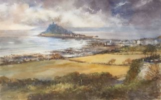 Mounts Bay, late afternoon, passing showers by David Rust