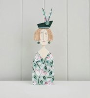 Green feather hat by Lynn Muir