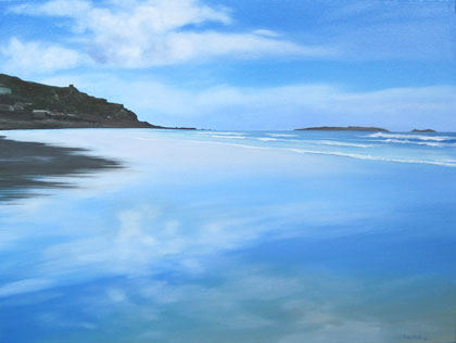 Receding tide, Sennen Cove by Nicola Wakeling