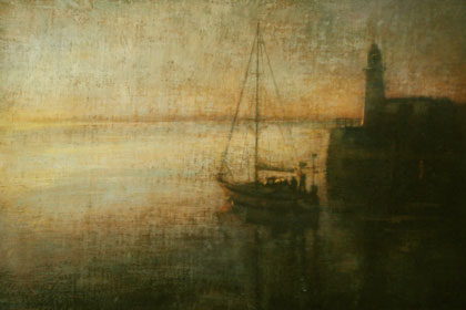 Leaving South Pier, Newlyn by Benjamin Warner