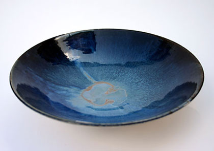 Large blue bowl by Michael Taylor