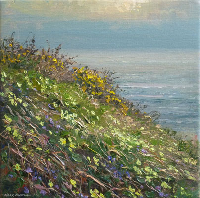 Primroses and violets, Bosigran by Mark Preston