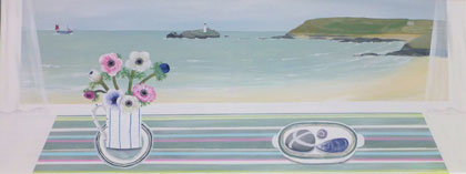 Godrevy with Anemones  by Gemma Pearce
