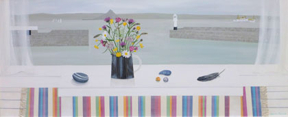 Penzance with Cornish wild flowers  by Gemma Pearce