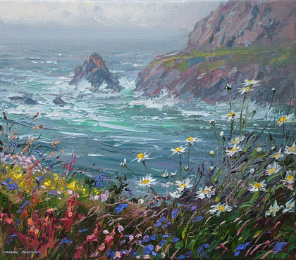 Spring flowers, Cape Cornwall by Mark Preston