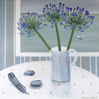 Agapanthus and Sue Binns jug by Gemma Pearce