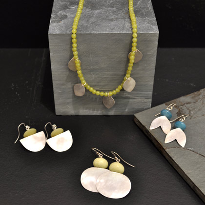 Earings from £59<br>Bracelets from £41<br>Necklaces from £81 by Sarah Watson