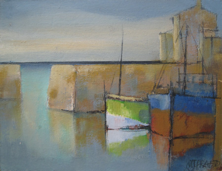 Harbour shapes - green sea by Michael Praed