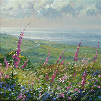 Foxgloves and bluebells, Rosewall Hill by Mark Preston