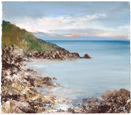 Evening light, Lamorna by Amanda Hoskin