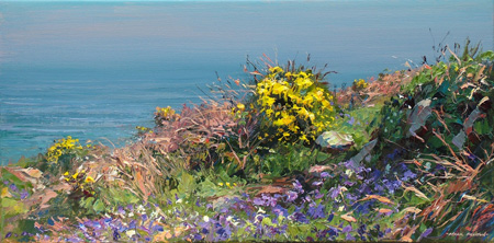 Bluebells and gorse, Chypraze Cliff by Mark Preston