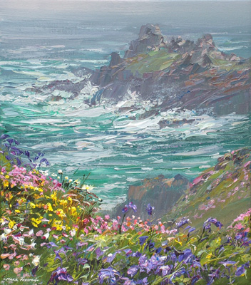 Clifftop flowers, Gurnard's Head by Mark Preston