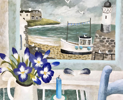 Irises and mussells by Sarah Bowman