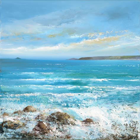 Sea Rushes in at Sennen Cove  by Amanda Hoskin
