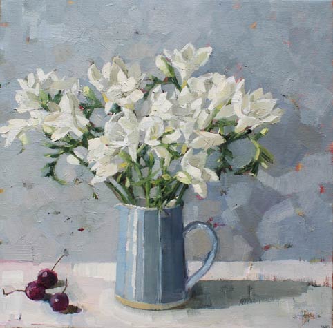 Freesias and Cherries by Anne-Marie Butlin