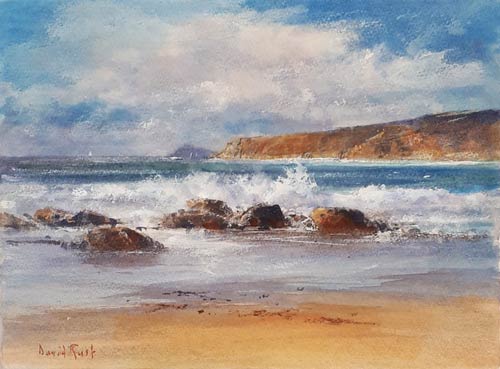 Incoming breakers, Sennen Cove by David Rust