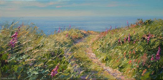 Foxgloves on the lane to Veor Cottage by Mark Preston