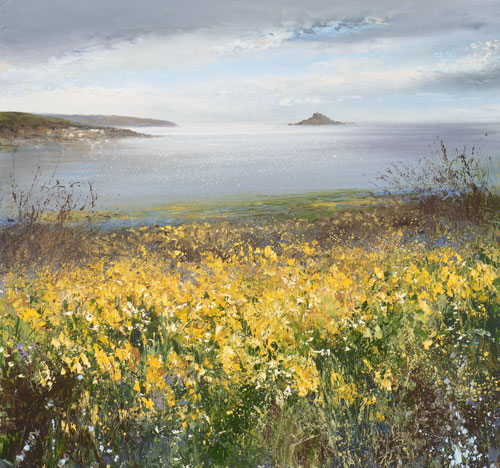 Daffodils watch over Mounts Bay by Amanda Hoskin