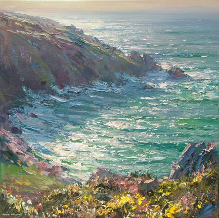 High Tide and Sunlight, Veor Cove by Mark Preston