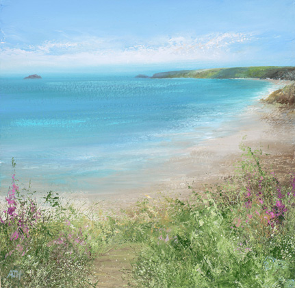 Turquoise Sea at Sennen by Amanda Hoskin