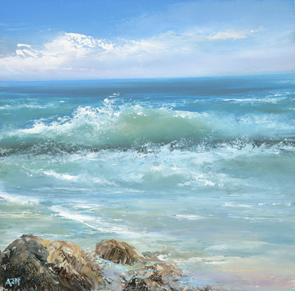 Catching the Waves, Cornwall by Amanda Hoskin