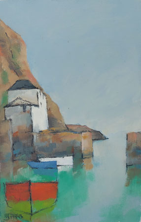 Small Harbour, calm sea by Michael Praed