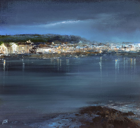 Velvet night sky over Marazion by Amanda Hoskin