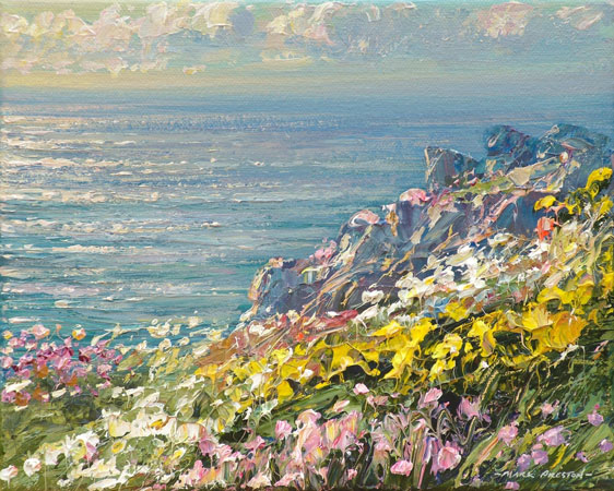 Spring Evening, Treen Cliffs by Mark Preston