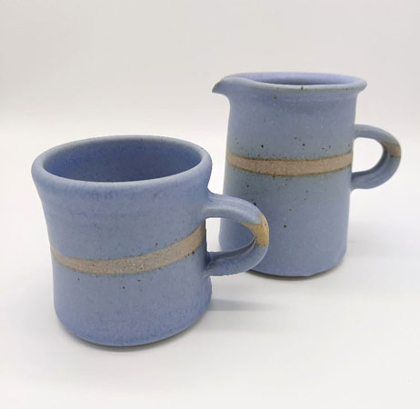 Blue Cream jug by Tony Gant