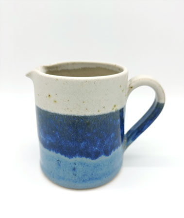 Milk jug oatmeal & blue by Emily Doran