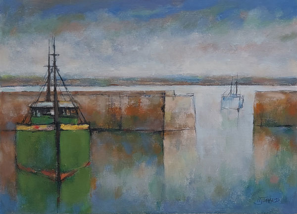 Green craft alongside, another arriving by Michael Praed