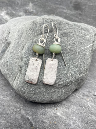 Silver rectangle earings JW 837 by Jen Williams