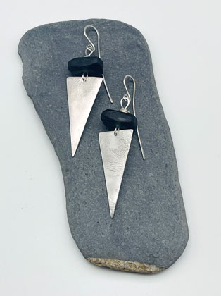 Long Silver Arrow earings JW 858 by Jen Williams