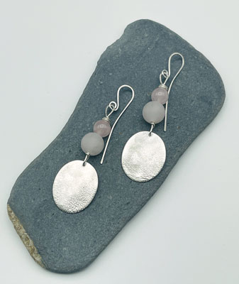 Large silver Pebble earings JW 860 by Jen Williams