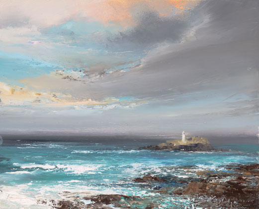 A dramatic sky over Godrevy by Amanda Hoskin