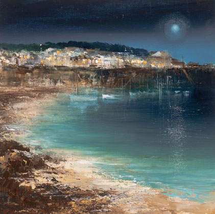 Night reflections Mousehole by Amanda Hoskin