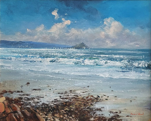 Incoming tide, Mounts Bay by David Rust